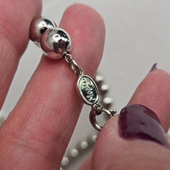 NWOT Vintage Clip-On Earring and Bead Necklace Set Silver-Tone - Picture 5 of 8